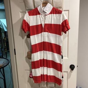 RUGBY by Ralph Lauren Red and White Striped Polo Dress
